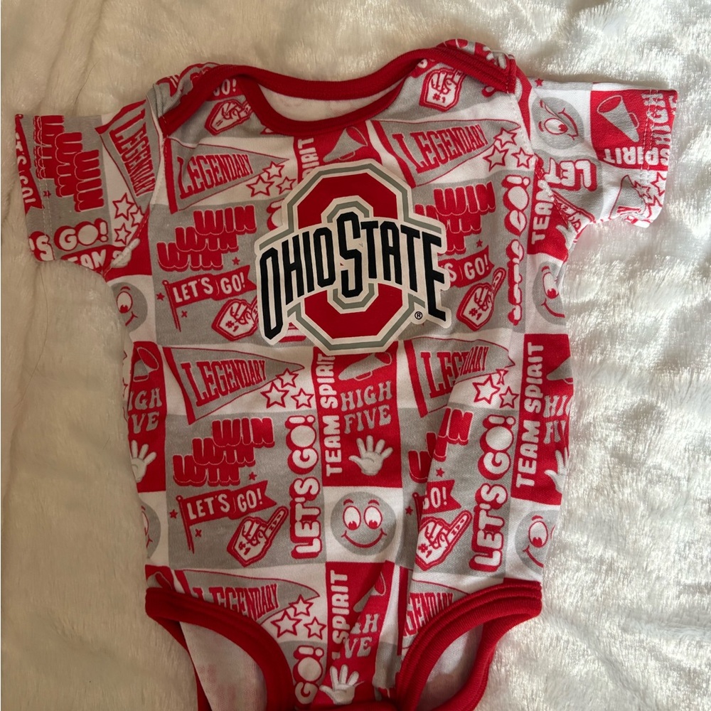 Red & White Baby One-Piece Bodysuit